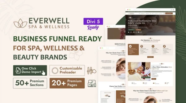Everwell Wellness, SPA Divi Child Theme