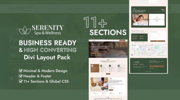 SerenityFlow SPA & Wellness Divi Layout Pack