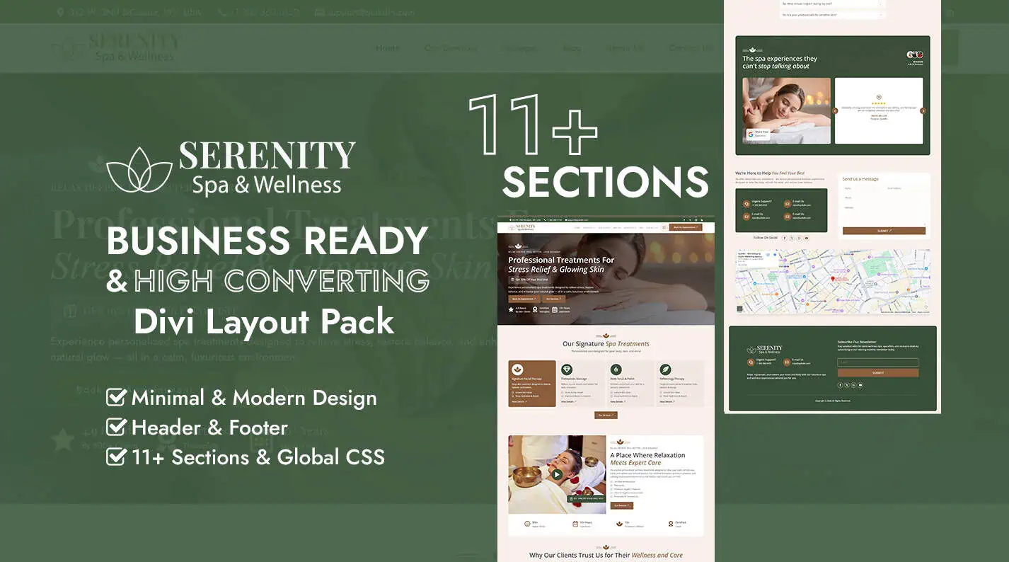 SerenityFlow SPA & Wellness Divi Layout Pack